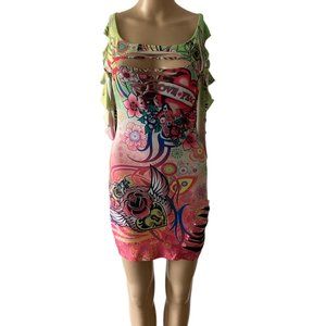 Symphony Bodycon Peace Love Kiss Size S Cutout Dress